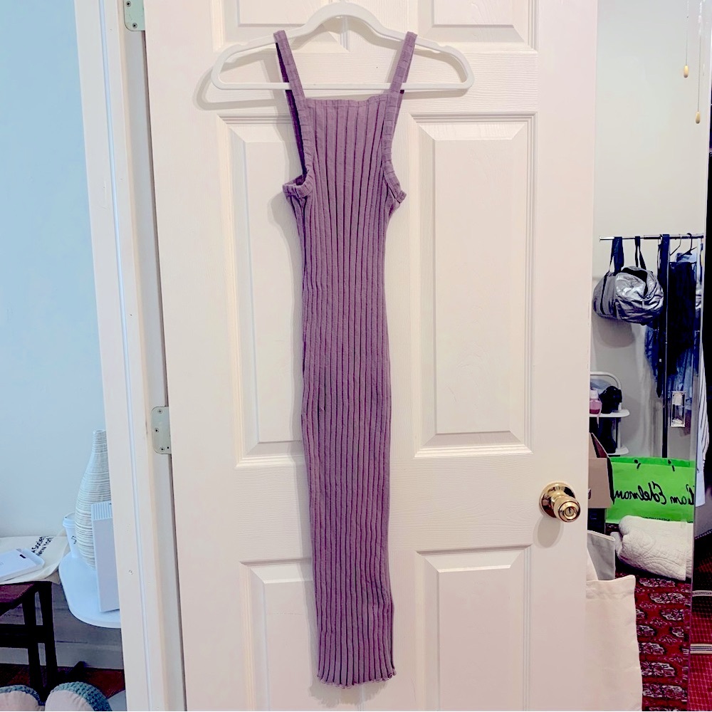 Zara Ribbed Midi Tank Dress